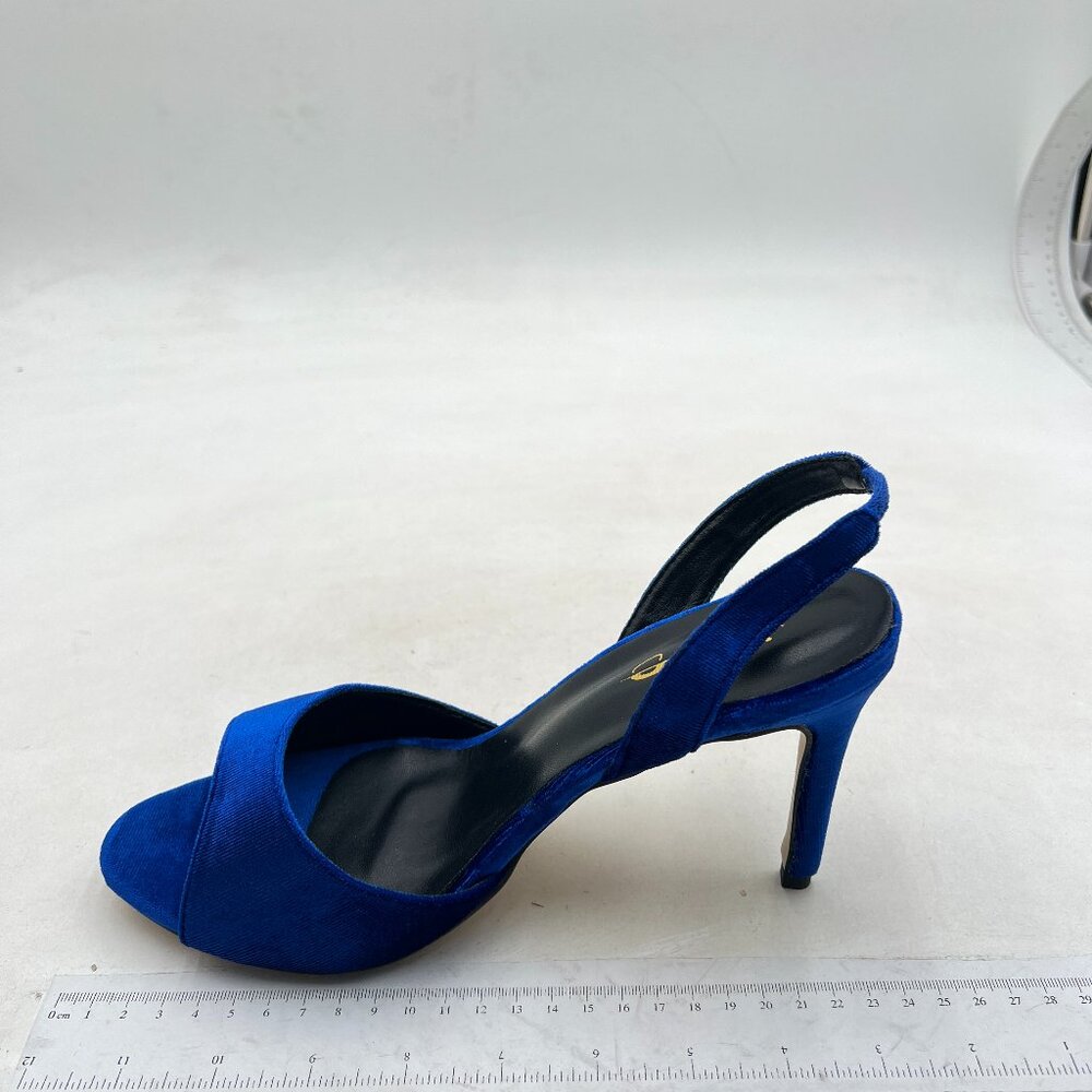 XYD Women Peep Toe High Stiletto Slingback Sandals for Office Lady Party Blue